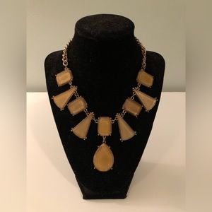 Gold Sparkle Stone Statement Necklace
